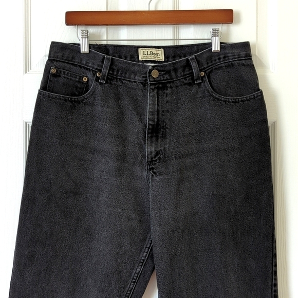 L.L. Bean 90's Vintage Original Fit Traditional High Rise Denim Jeans Black 16 - Picture 2 of 15